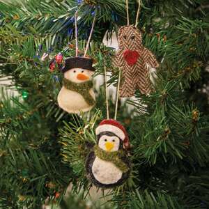 Felt Christmas Ornaments - Set of 3;