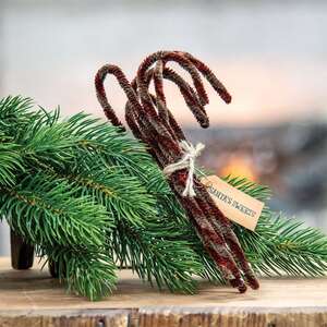Antique Chenille Candy Canes - Set of 6;