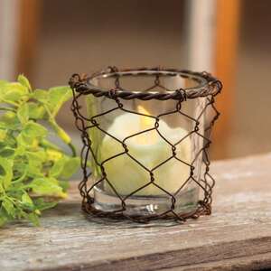 Chicken Wire Votive Holder;