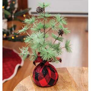 Buffalo Check Sparkle Pine Tree 12”;
