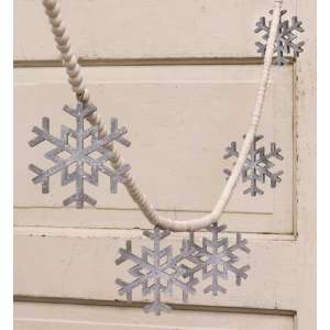 #34923 Wooden Snowflake Bead Garland