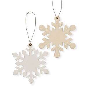 Wood Snowflake Ornament, 2 Asstd.