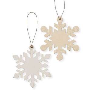 Wood Snowflake Ornament, 2 Asstd. #35028