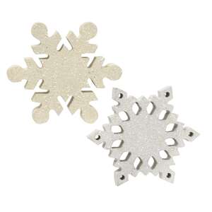 Wood Snowflake Sitter, 2 Asstd.