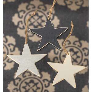 #35135 Large Wooden Star Ornaments, 3/Set