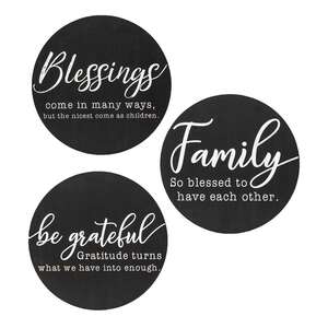 Family Sayings Round Sign, 3 Asstd.
