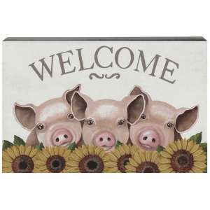 Piggies and Sunflowers Box Sign #35373