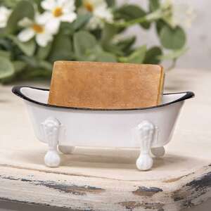 #70059 White Iron Bathtub Soap Dish