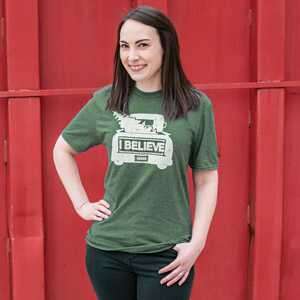 I Believe T-Shirt - Heather Dark Green - Small