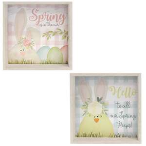 Hello Spring Box Sign, 2 Asstd.;