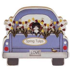 Spring Tulips Chunky Truck w/Cat
