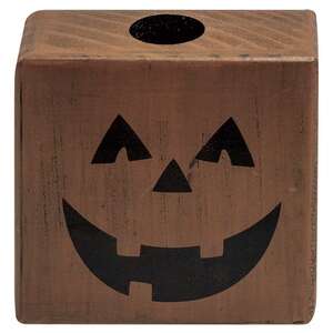 Jack O'Lantern Block Taper Holder #35382