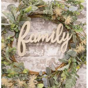 #35420, Hanging Ivory Script Family Sign