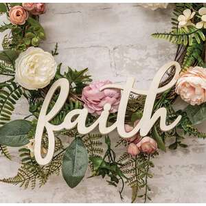 #35422, Hanging Ivory Script Faith Sign