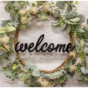 #35424, Hanging Black Script Welcome Sign