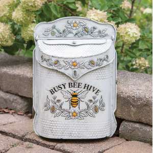 #60353 Busy Bee Hive Distressed Metal Post Box