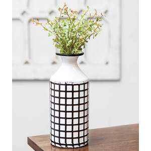 #70070 Farmhouse Check Enamel Vase, Small