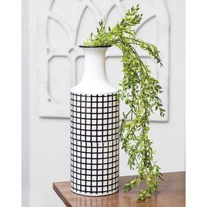 #70071 Farmhouse Check Enamel Vase, Large