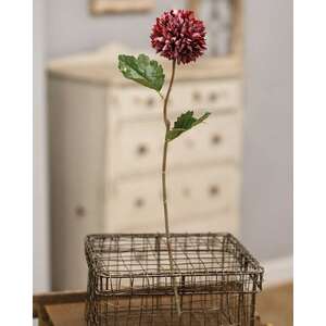 #17903 Pompom Flower Stem, 14", Red