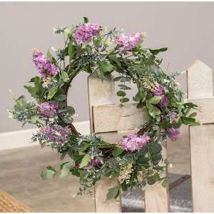 #17929 Purple Wildflowers Wreath, 24"