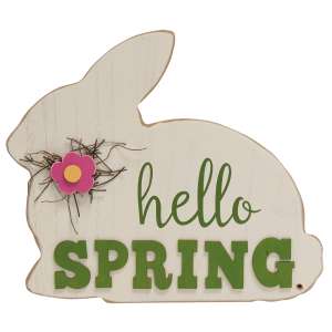 Hello Spring Bunny Plaque #35342