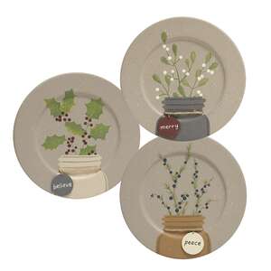 Winter Mason Jar Tag Plate, 3 Asstd.