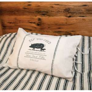 #54036 Tip Top Feed Farmhouse Stripe Queen Pillow Sham
