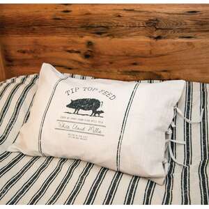 Tip Top Feed Farmhouse Stripe Queen Pillow Sham;