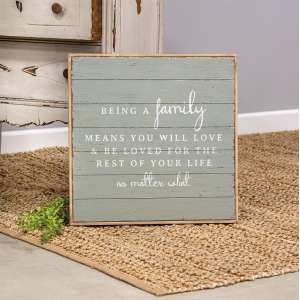 #65177 Being a Family Distressed Shiplap Sign