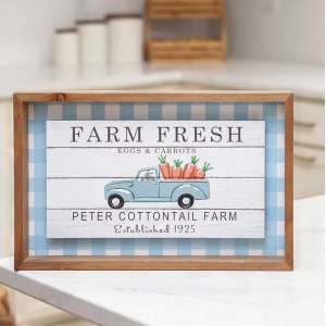 #90979 Farm Fresh Eggs & Carrots Shadowbox Sign