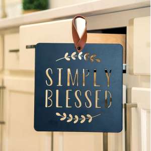 #90986 Simply Blessed Black Metal Cutout Plaque