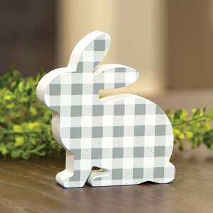 #91001 Gray & White Buffalo Check Chunky Bunny