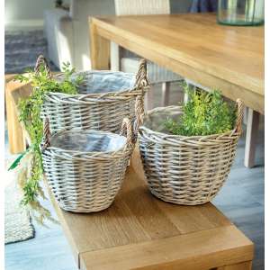 #BB9041 Greywashed Willow Gathering Baskets, 3/Set