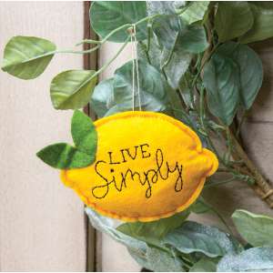 #CS37980 Live Simply Felt Lemon Ornament