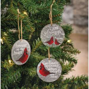 #90918 Always with You Cardinal Ornaments 3/set