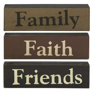 Faith, Family, Friends Wood Blocks #30942