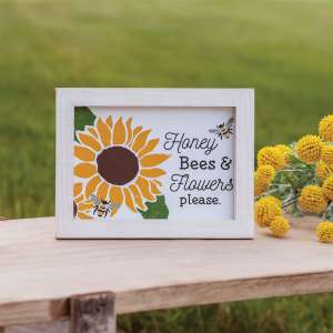 #35408, Honey Bees & Flowers Please Frame