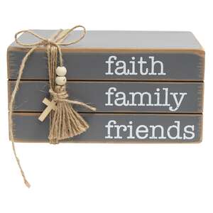 Faith Family Friends Wooden Bookstack #35481