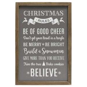 Christmas Rules Framed Sign