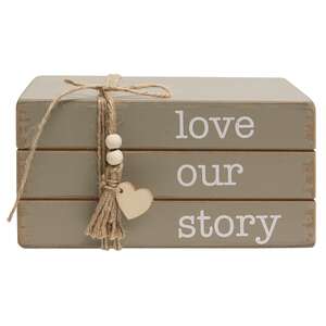 Love Our Story Wooden Bookstack