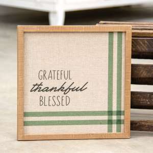 Grateful Thankful Blessed Feed Sack Frame 65183