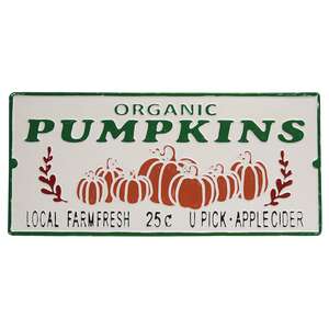 Organic Pumpkins Metal Sign
