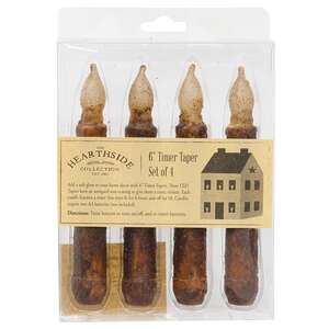 4/Pkg, Burnt Mustard Timer Tapers #84811