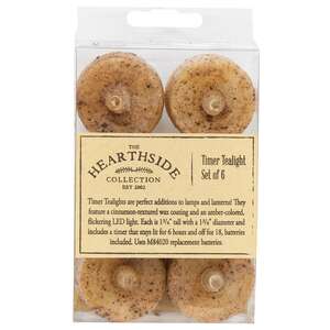 6/Pkg, Burnt Ivory Timer Tealights