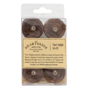 6/Pkg, Burnt Mustard Timer Tealights