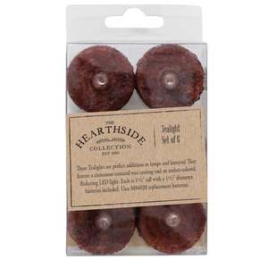 6/Pkg, Burnt Burgundy LED Tealights #84880