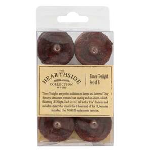 6/Pkg, Burnt Burgundy Timer Tealights