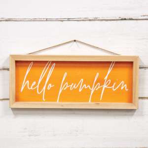 Hello Pumpkin Inset Framed Sign 91037