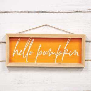 Hello Pumpkin Inset Framed Sign 91037;