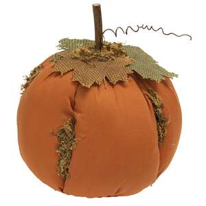 Mossy Orange Stuffed Pumpkin 7.5"